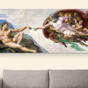 La création d&#39;Adam par Michel-Ange, peinture d&#39;art mural sur toile, célèbre peinture murale, art mural très grande toile d&#39;art mural