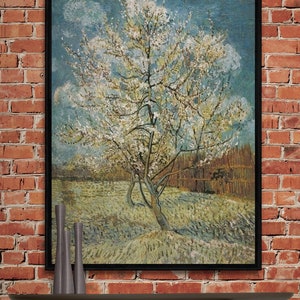 Van Gogh Print - The Pink Peach Tree  by Vincent Van Gogh, Vincent Van Gogh Canvas Print, Vincent Van Gogh Poster, The Pink Peach Tree