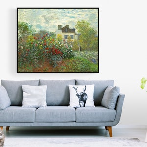 Claude Monet Art Prints - The Artist&#39;s Garden in Argenteuil Print by Claude Monet, Claude Monet Canvas Print, Claude Monet Poster