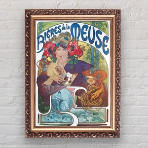 Alphonse Mucha Art Nouveau Print by Alphonse Mucha Print Art Nouveau Poster, Alphonse Prints, Mucha Poster