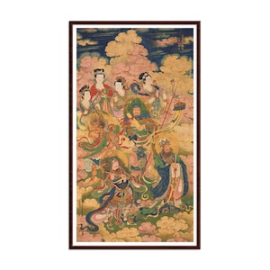 Ming Dynasty Eight Hosts Deva Naga Yakshi Buddhist Canvas Art Print