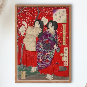 Ukiyo-e Prints Ukiyo e Beatutiful Women Series by Tsukioka Yoshitoshi Japan Poster Woodblock Japan prints, ukiyo e prints