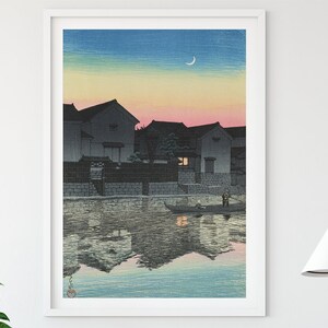 Kawase Hasui Prints Matsue, Izumo 1924 by Kawase Hasui , Hasui Kawase Art Print, Hasui Woodblock Japan Print Hasui Kawase, ukiyoe poster
