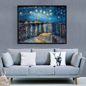 The Starry Night Over The Rhone, 1888 Poster Print by Vincent Van Gogh, Vincent Van Gogh Canvas Print, Vincent Van Gogh Poster