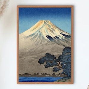 Tsuchiya Koitsu Ukiyo e Prints - Lake Yamanaka 1938 by Tsuchiya Koitsu, Japanese modern Ukiyo e prints, Japanese Woodblock Prints