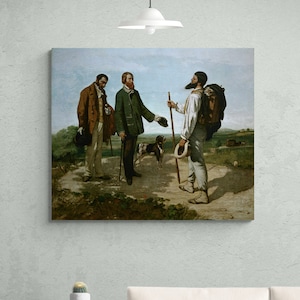 Bonjour Monsieur Courbet Par Gustave Courbet Reproduction d&#39;art, Bonjour Monsieur Courbet Par Gustave Courbet Wall Art Canvas Print