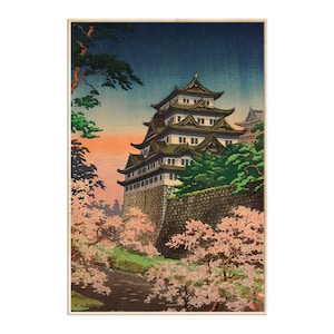 Tsuchiya Koitsu Prints Nagoya Castle by Tsuchiya Koitsu , Tsuchiya Koitsu Art Print, Koitsu Woodblock Prints Canvas Art Home Decor