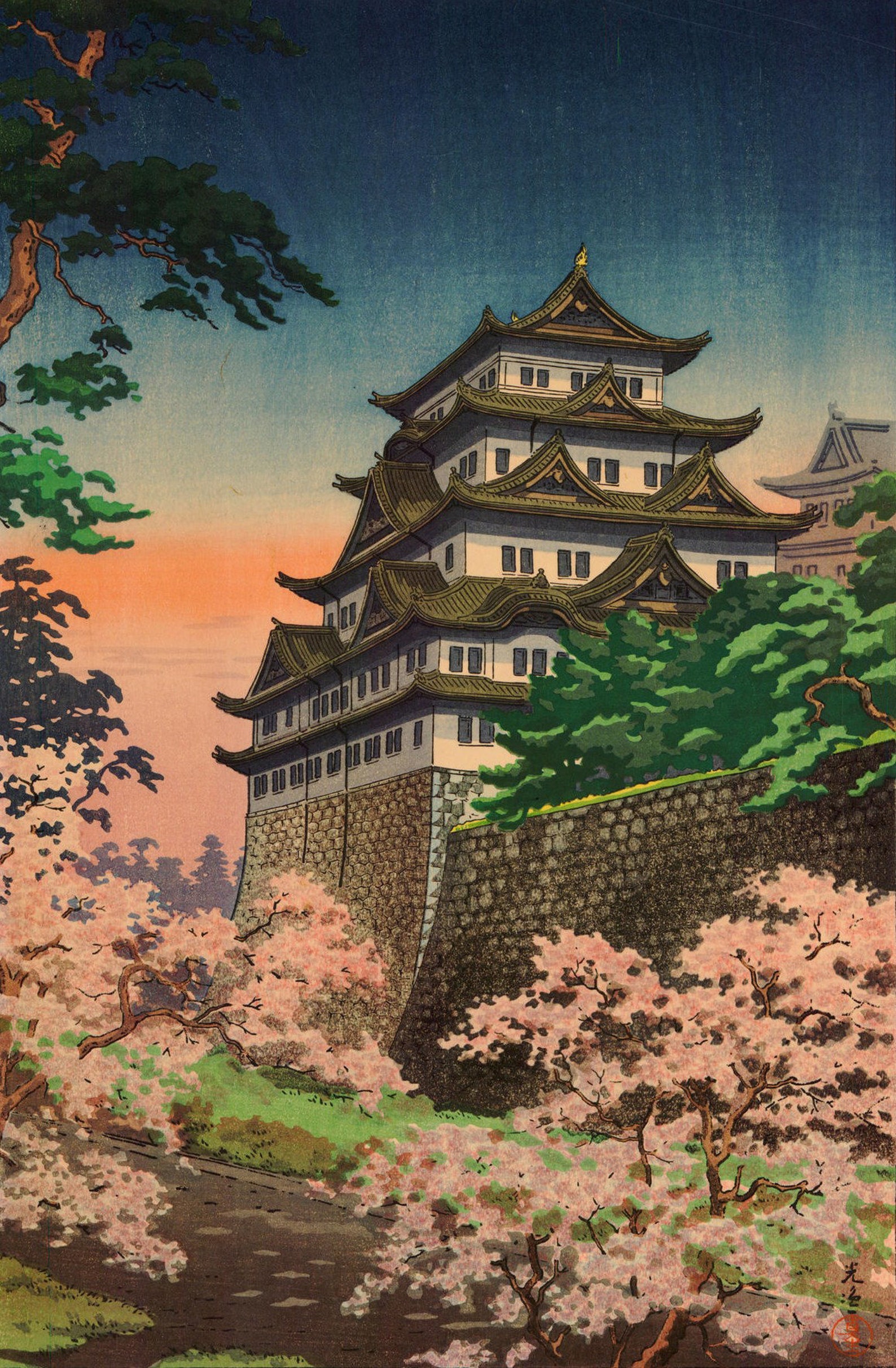 Tsuchiya Koitsu Ukiyo e Wall art Prints Nagoya Castle 1937 Etsy