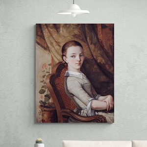 Portrait of Juliette Courbet Par Gustave Courbet Reproduction d&#39;art, Portrait of Juliette Courbet Par Gustave Courbet Wall Art Canvas Print