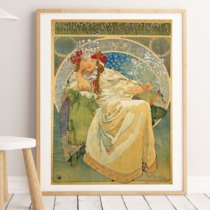 Alphonse Mucha Art Nouveau Print-Alphonse Mucha Print Art Nouveau plakat, plakat w stylu vintage, Alphonse Prints, Mucha plakat
