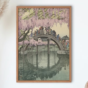 Yoshida Hiroshi Twelve Scenes of Tokyo - Kameido Bridge 1927 Prints by Yoshida Hiroshi Woodblock Prints, Japan Woodblock Print