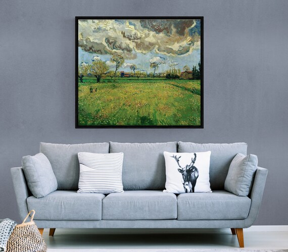 van gogh landscape under a stormy sky