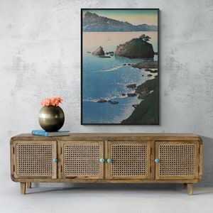 Kawase Hasui Japanese Art Canvas Prints -  Kude Beach in Wakasa, Japanese Landscape Art Print Canvas Wall Art, Ukiyo e Canvas Print