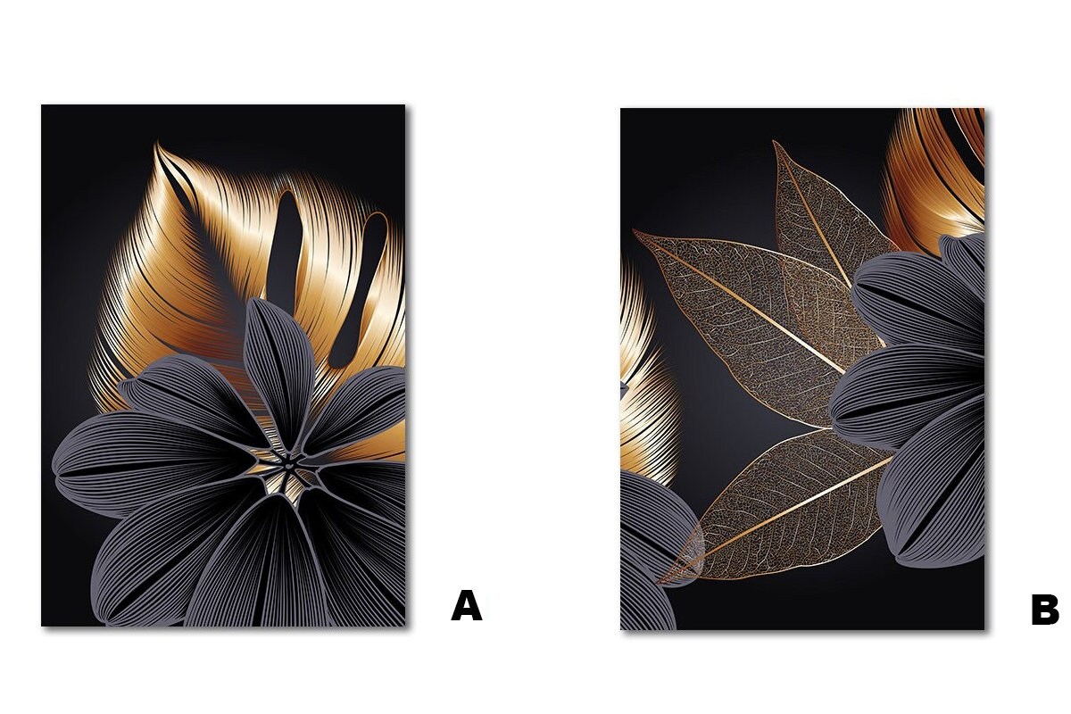 Gold Leaves Black Canvas Wall Art For Living Room Decoration ▻   ▻ Free Shipping ▻ Up to 70% OFF