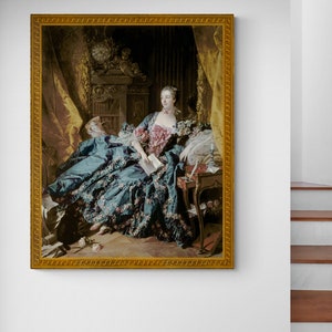 絵画 複製画 フランソワ・ブーシェ 「マダム・ド・ポンパドゥール」 世界の名画 フランソワ・ブーシェが描く 1756年の『ポンパドゥール夫人』と