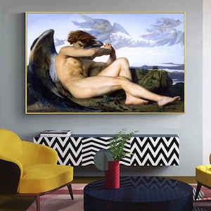 Fallen Angel by Alexandre Cabanel  Art Print Art Reproduction, Famous Painting Fallen Angel Wall Art Canvas Prints
