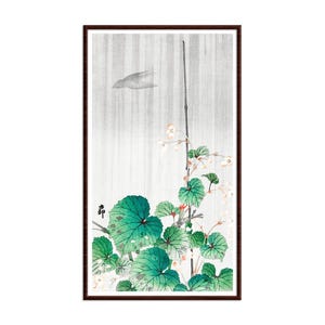 Impression de fleurs japonaises Ohara Koson Begonia Rain