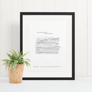 Guión de escritura a mano de Frederic Chopin Pasticcio Capriccioso Valse en D flat major, op.64/1 Art Poster, Canvas Print, Decoración de pared, Decoración del hogar
