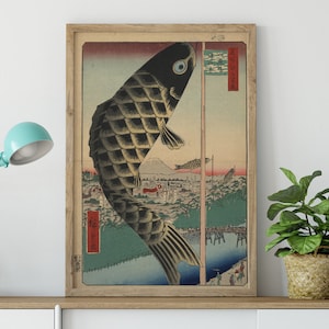 Ukiyo-e Print by Utagawa Hiroshige (Ando)- from One Hundred Famous Views of Edo Japan Poster Woodblock Japan prints, ukiyo e prints