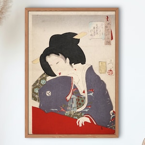 Ukiyo-e Prints Ukiyo e Beatutiful Women Series by Tsukioka Yoshitoshi Japan Poster Woodblock Japan prints, ukiyo e prints