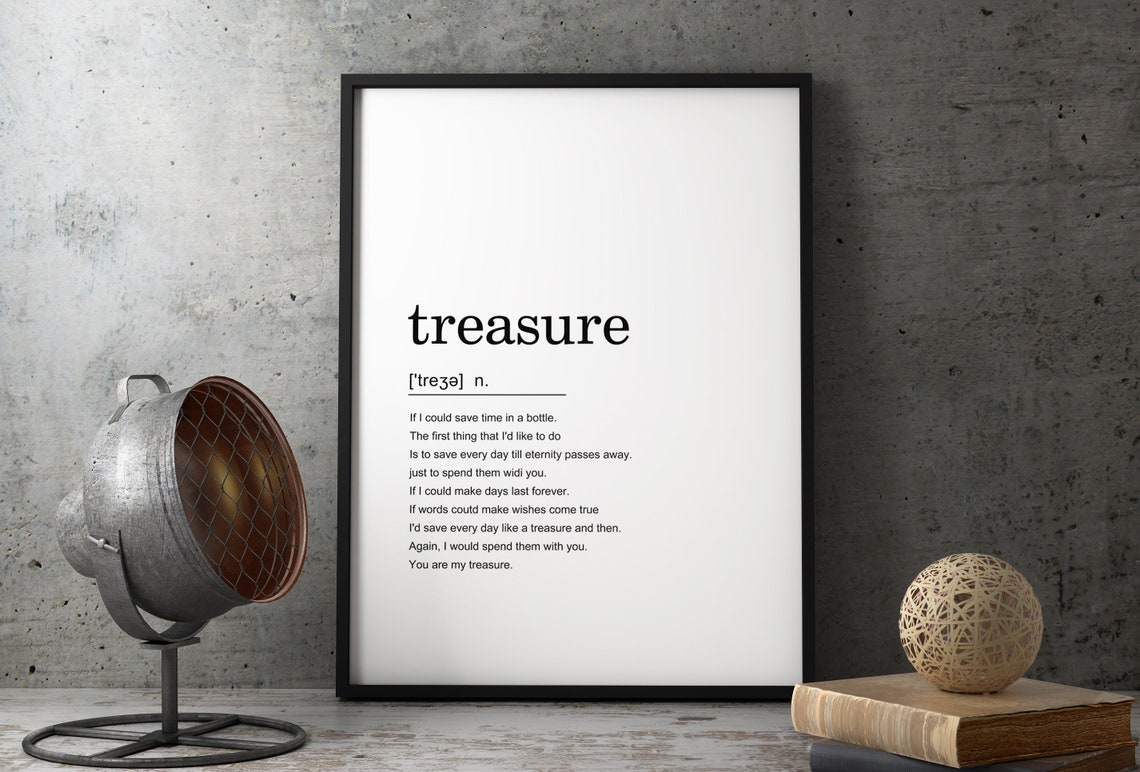TREASURE Word Definition Poster Print Urban Dictionary Etsy