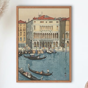 Yoshida Hiroshi Canal in Venice (Vuenisu no unga) 1925 Prints by Yoshida Hiroshi Woodblock Prints, Japan Woodblock Print