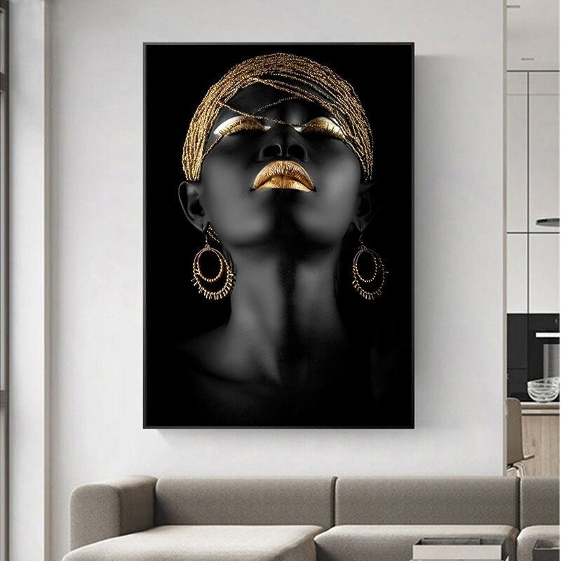 Modern Black Woman Model Painting Wall Art Poster and Prints - Etsy