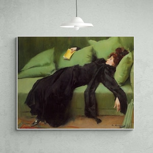 Joven Decadente de Ramon Casas Reproducciones de Pinturas Famosas Impresión de Arte en Lienzo Ramon Casas Joven Decadente Arte de Pared en Lienzo