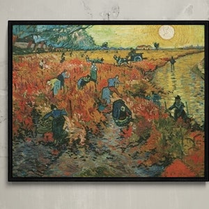 Van Gogh Print - Red Vineyards at Arles, 1888 by Vincent Van Gogh, Vincent Van Gogh Canvas Print, Vincent Van Gogh Poster