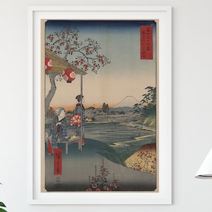 Ukiyo-e Print by Utagawa Hiroshige (Ando)- from One Hundred Famous Views of Edo Japan Poster Woodblock Japan prints, ukiyo e prints