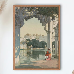 Yoshida Hiroshi Castles in Udaipur, from the India and Southeast Asia Series 1931 Prints by Yoshida Hiroshi Woodblock Prints
