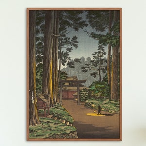 Tsuchiya Koitsu Ukiyo e Prints -  Nikko Futarasan Temple 1936 by Tsuchiya Koitsu, Japanese modern Ukiyo e prints ,Japanese Woodblock Prints