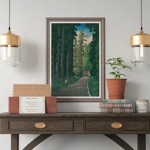 Kawase Hasui Prints The Nikkō Road 1930 by Kawase Hasui , Hasui Kawase Art Print, Hasui Woodblock Japan Print Hasui Kawase, ukiyoe poster
