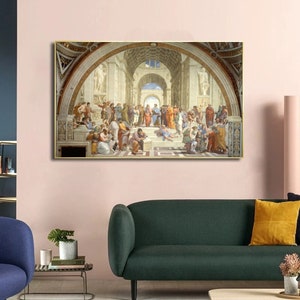 Kunstschule von Athen von Raphael Kunstreproduktion Poster Leinwanddrucke auf Leinwand Wandkunst Bilder für Wohnzimmer