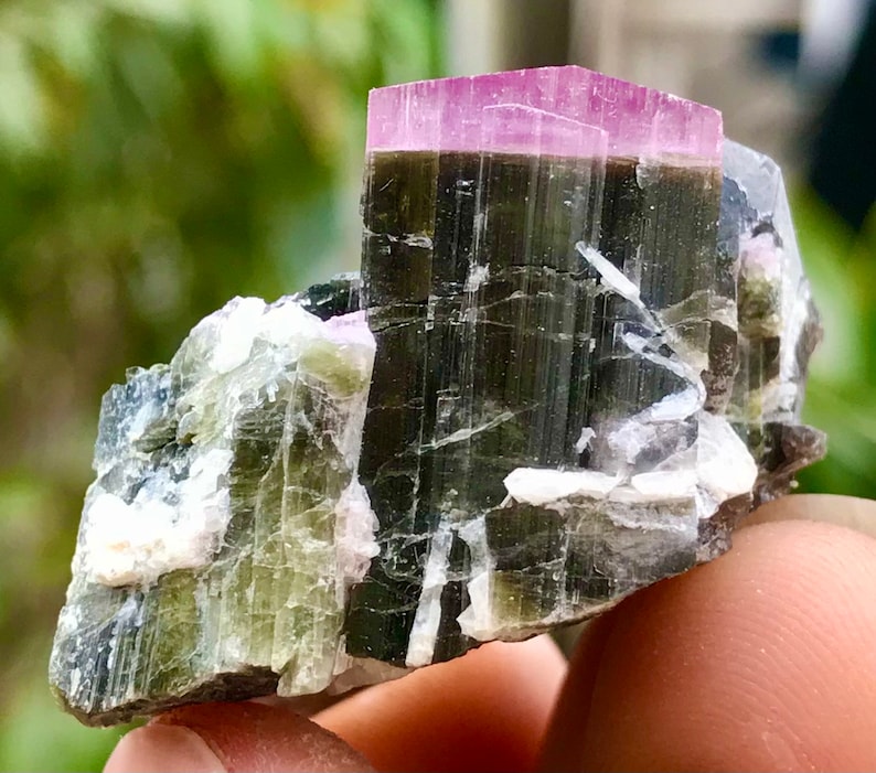 119 Carats Top Quality Amazingly Damage Free Fabulous Bi Color Open Pink Cap Tourmaline Healing Specimen