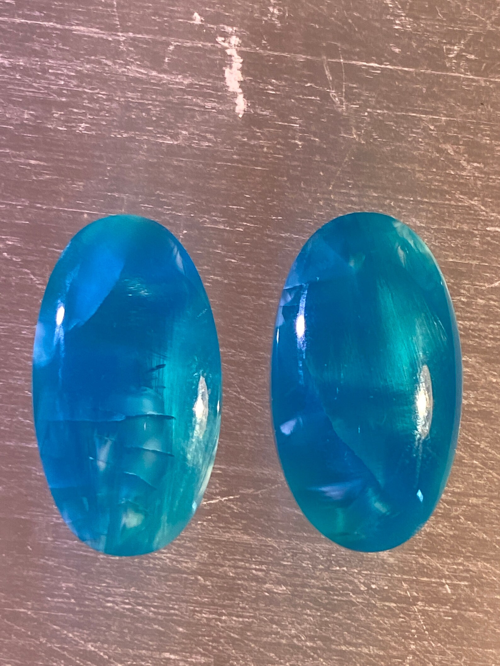 Victoria Stone Pair 23.57ct Total Blue Cabochon Oval Total Etsy