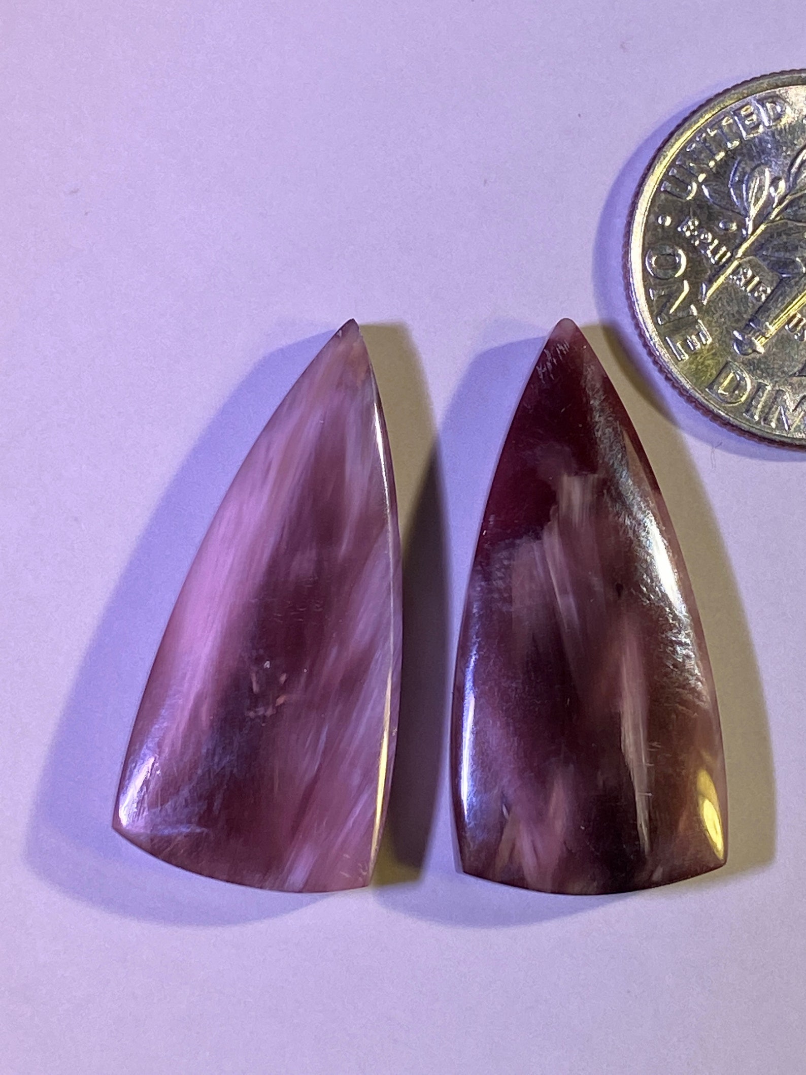Victoria Stone Pair 22.98ct Mauve Cabochon Freeform Total Etsy