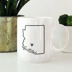 Liebe Scottsdale, Arizona Herz Weiße Keramiktasse