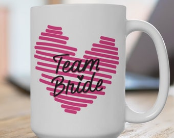 Team Bride Ceramic Wedding Hen Do Novelty Cup Present Wedding Gift, Wedding Mugs, Bridal Shower Gift, Bachelorette Bridesmaids