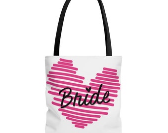 Bride Heart Tote bag - Bride Gift - Bride Beach Bag - Wedding Shower Gift - Gift for Bride - Bridal Gift - Honeymoon Gift - Beach Bride Gift