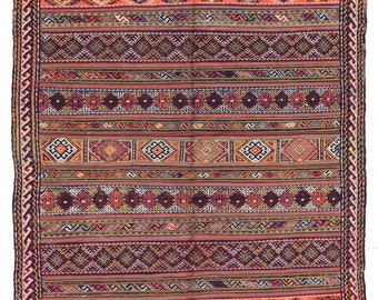 Handwoven NW soumak style vintage Kilim ARI-5127