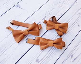 Tan easy fix clip bow tie 60s formal wedding after five