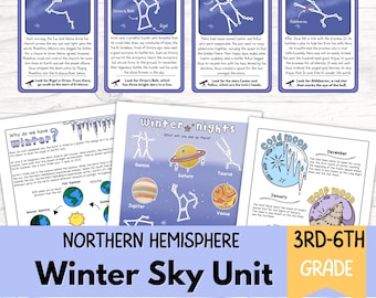 Winter Sky Unit Study: Astronomy Printable for Kids, Homeschool Nature Study (PDF Download)