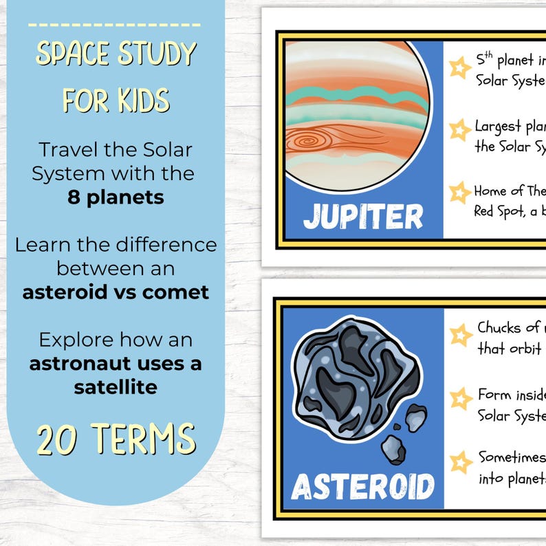 Outer Space Flashcards for Kids: Space Vocab and Astronomy Study ...