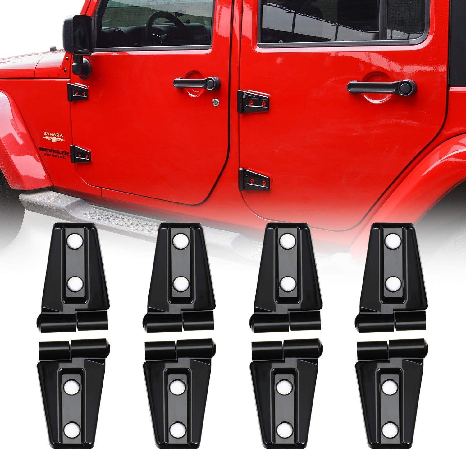 Pair Of Rear Window Hinge Covers For 2007-2017 Jeep Wrangler JK/JKU - Black ABS Trim