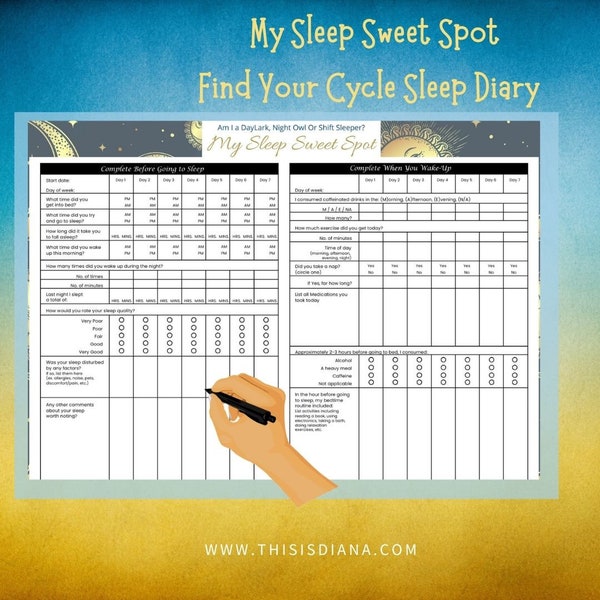 Your Sleep Sweet Spot Sleep Diary