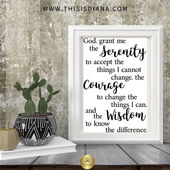 Serenity Prayer Printable-two Versions | Etsy