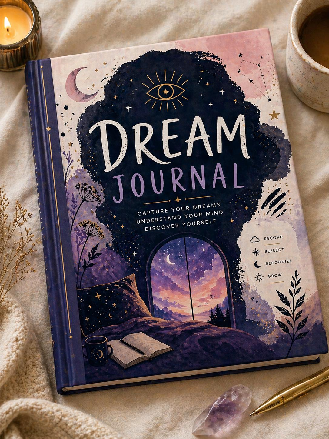 Dream Journal Printable: Sleep Tracker, Reflection Log (6x9 Inch PDF ...