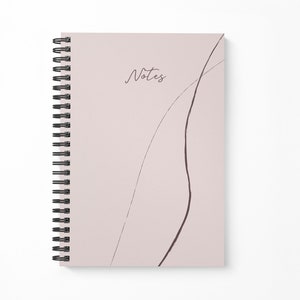 Cuaderno con encuadernación con anillas en DIN A5 de papel ecológico, beige y líneas