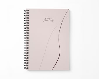 Cuaderno con encuadernación con anillas en DIN A5 de papel ecológico, beige y líneas